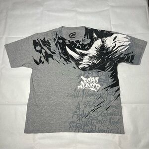 Ecko Unlimited Gray Tee with Black Rhino Interior Print